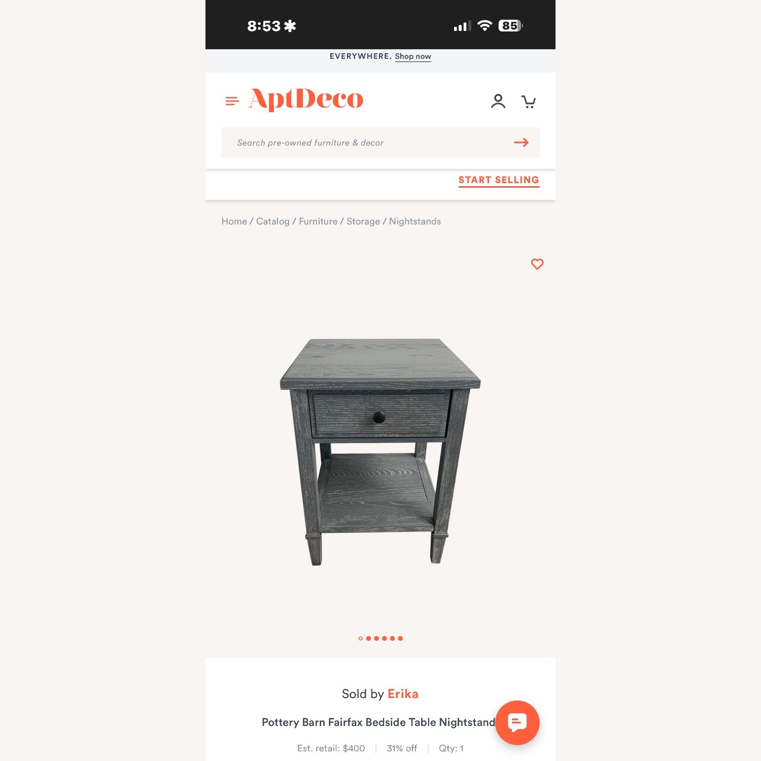 Pottery Barn Teen Fairfax Dark Gray Wood Nightstands - image-5