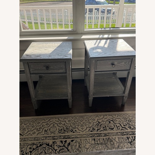 Used Pottery Barn Teen Fairfax Dark Gray Wood Nightstands for sale on AptDeco