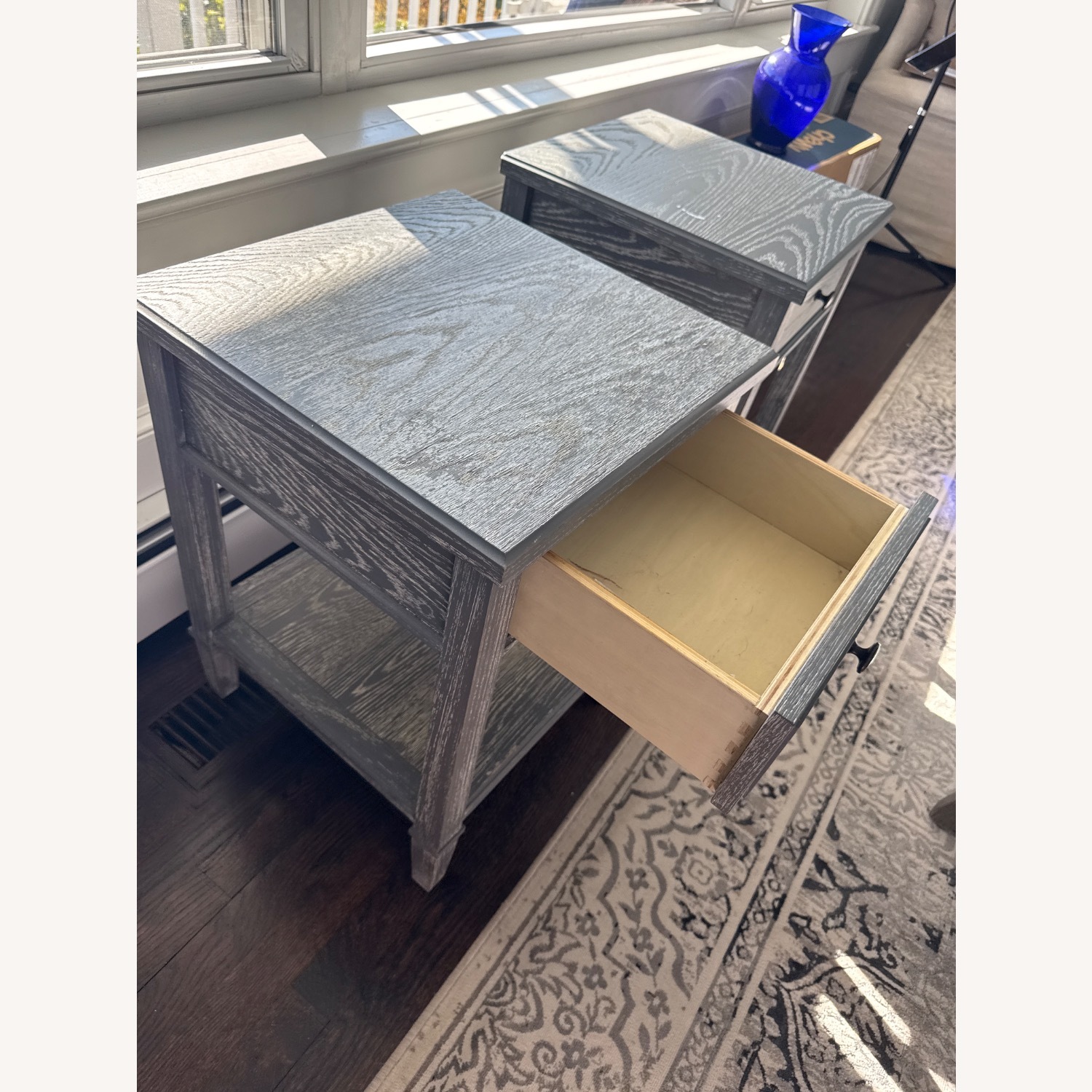 Pottery Barn Teen Fairfax Dark Gray Wood Nightstands - image-4