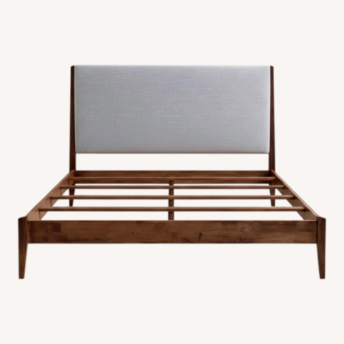 Used Allmodern Javi Upholstered Platform Bed Walnut for sale on AptDeco