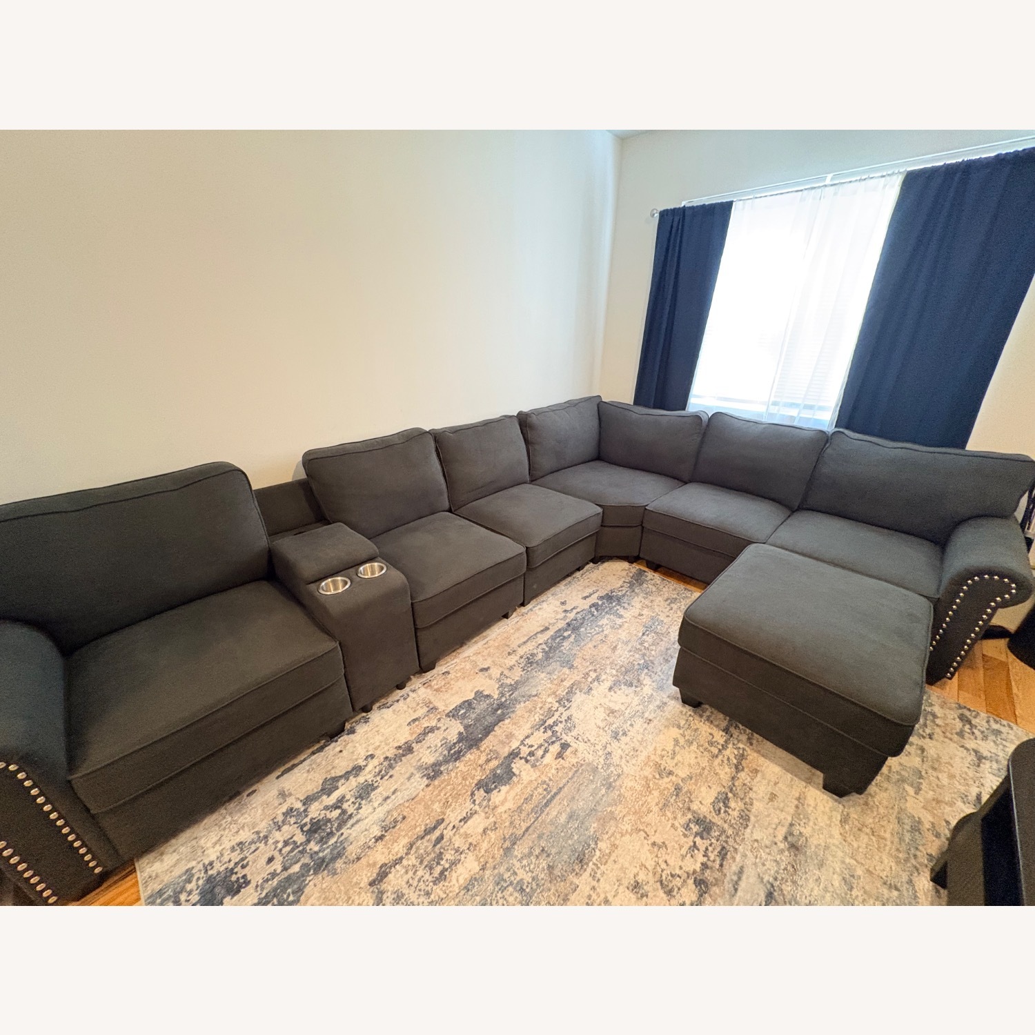 Wayfair Brisia Dark Gray Linen 3+ Piece Sectional - image-3
