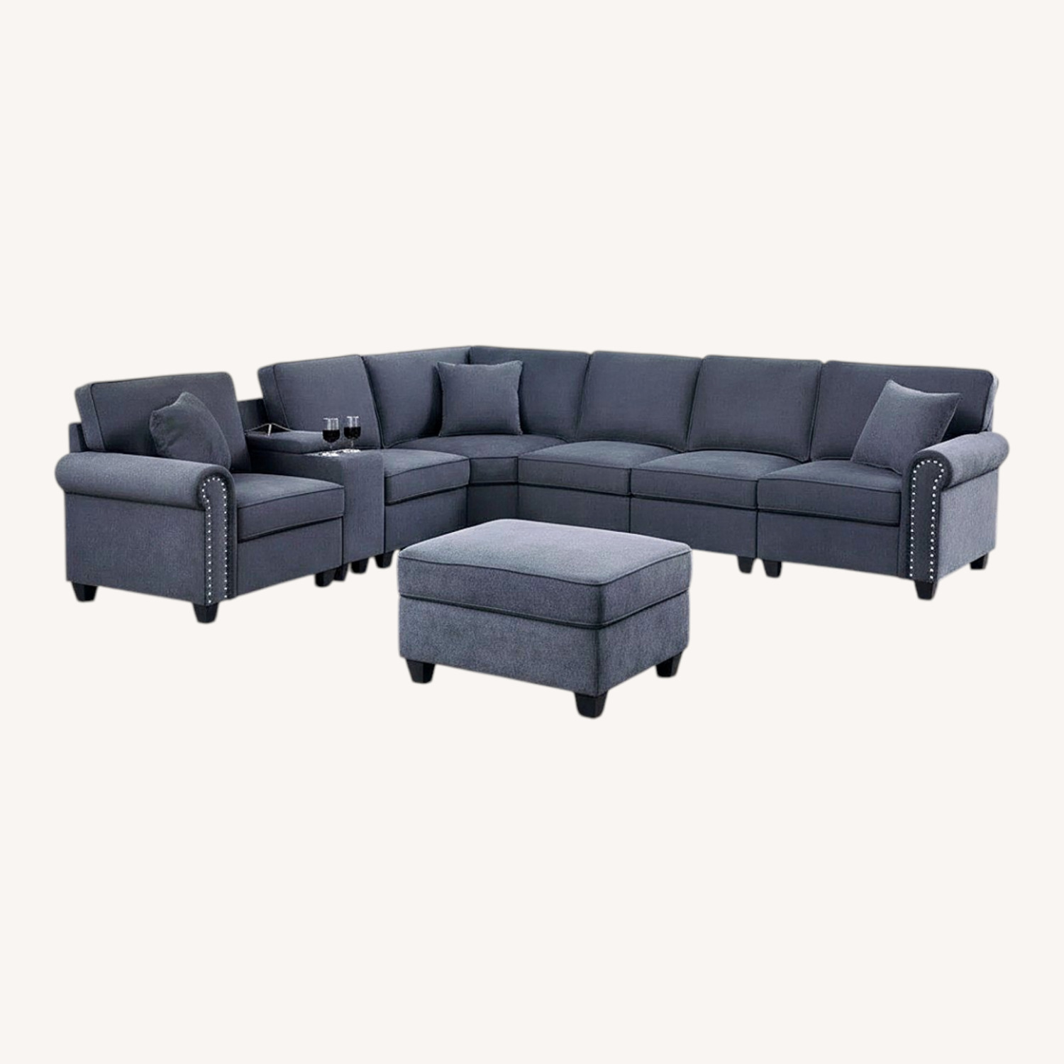 Wayfair Brisia Dark Gray Linen 3+ Piece Sectional - image-0