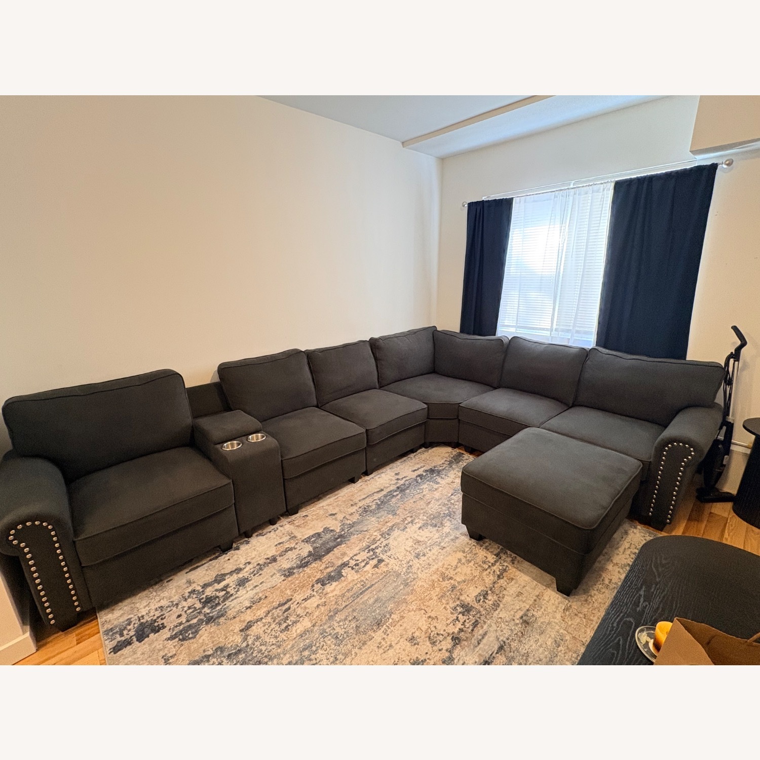 Wayfair Brisia Dark Gray Linen 3+ Piece Sectional - image-1