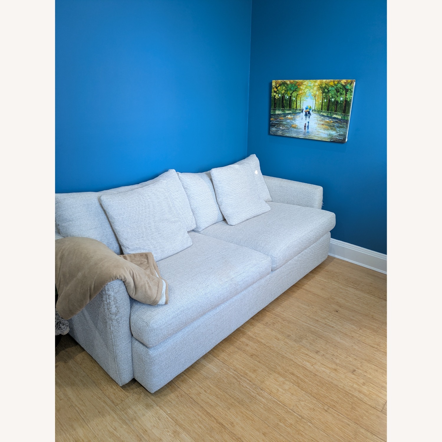 Crate & Barrel Lounge Natural Fabric 2 Seater Sofa - image-4