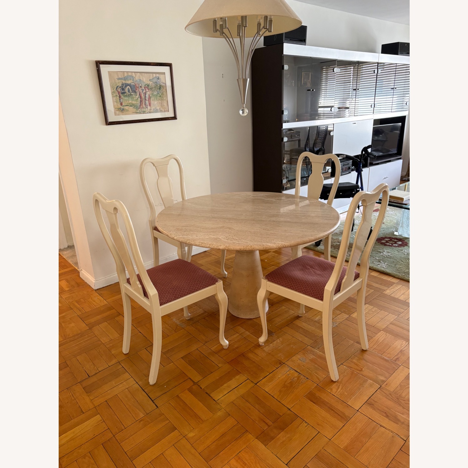 Vintage Travertine Dining Table - image-5