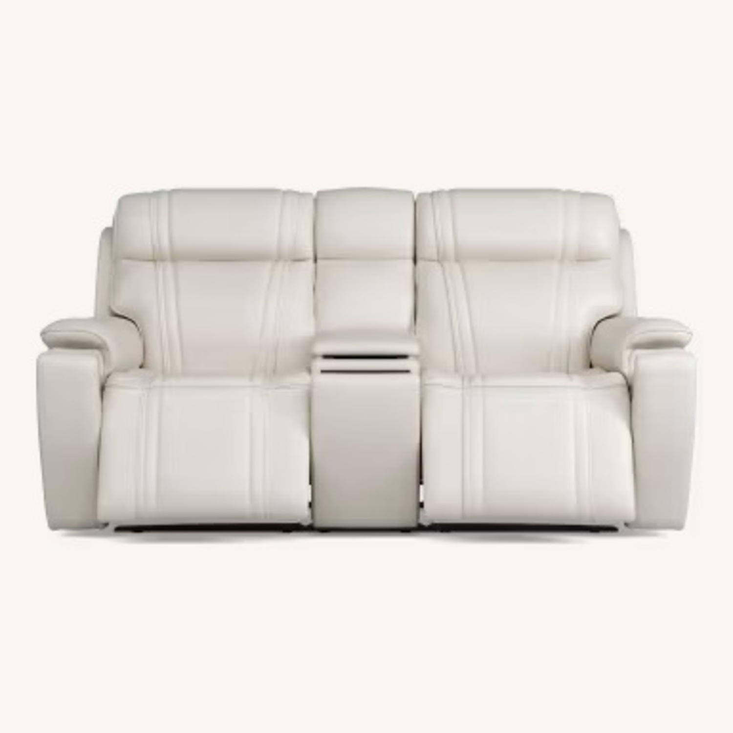 Rooms To Go Sound Tech By Shaq White Leather 2 Seater Sofa - image-6