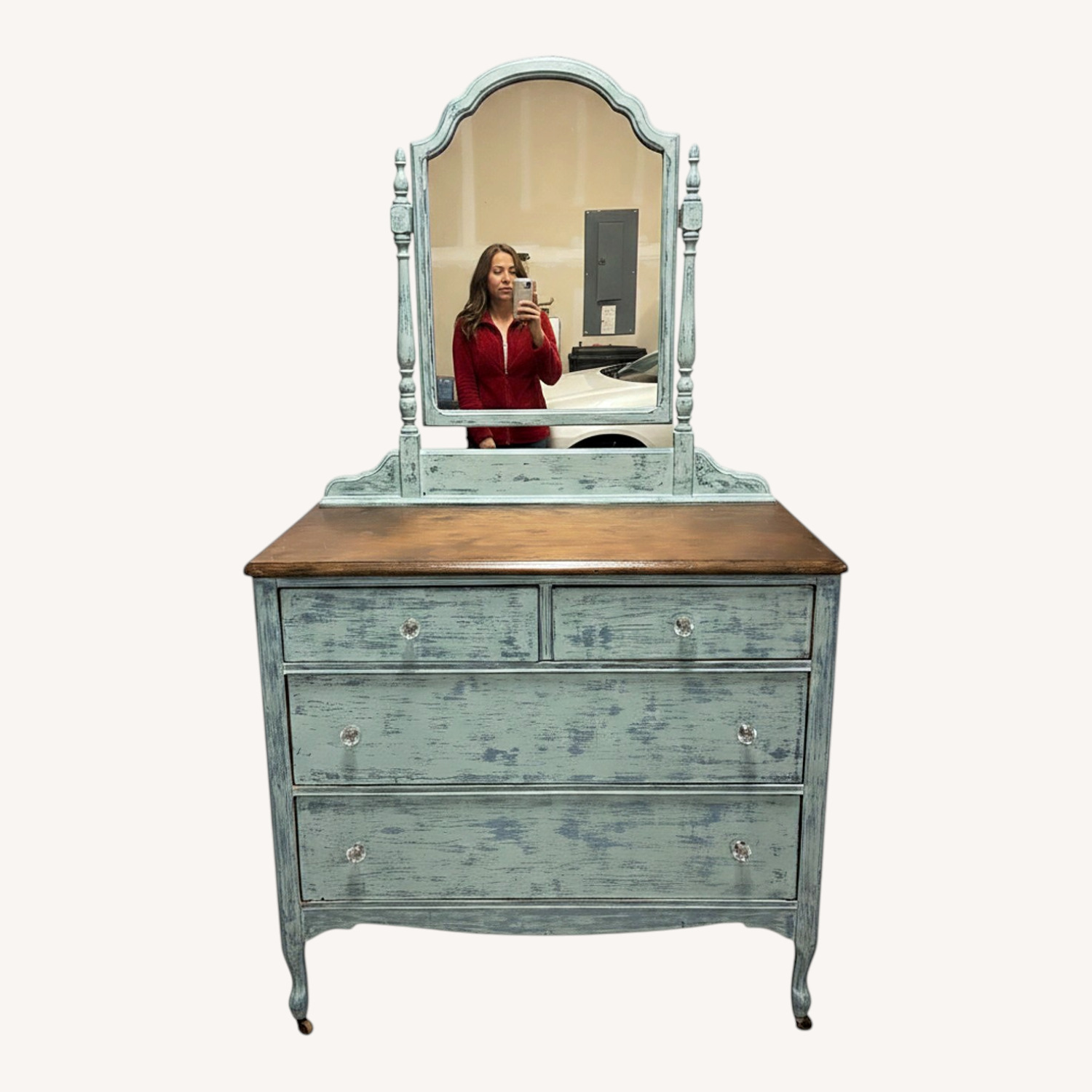 Antique Blue Dresser - image-4