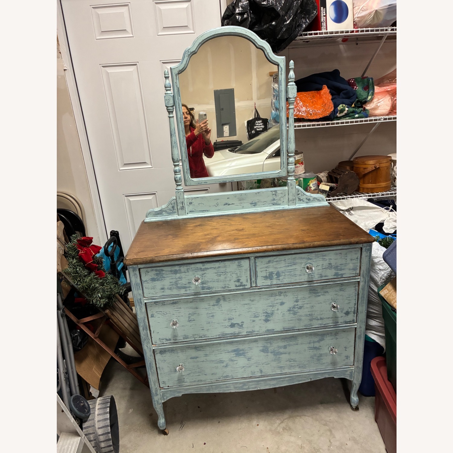 Antique Blue Dresser - image-1