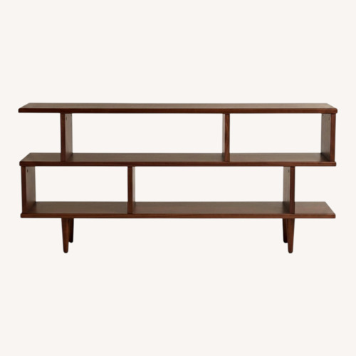 Used World Market MCM Ashlyn Walnut Brown Bookshelf for sale on AptDeco
