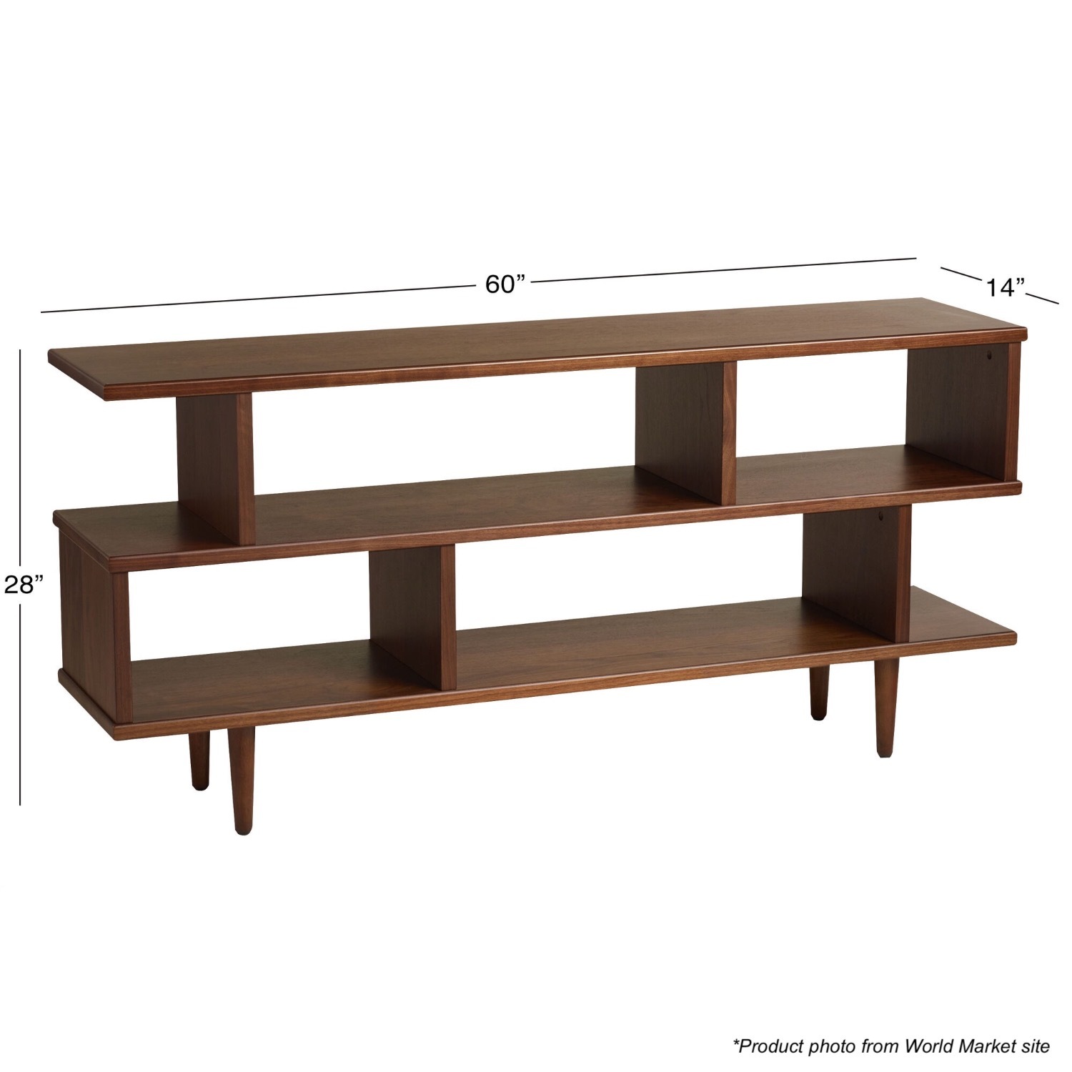 World Market MCM Ashlyn Walnut Brown Bookshelf - image-3