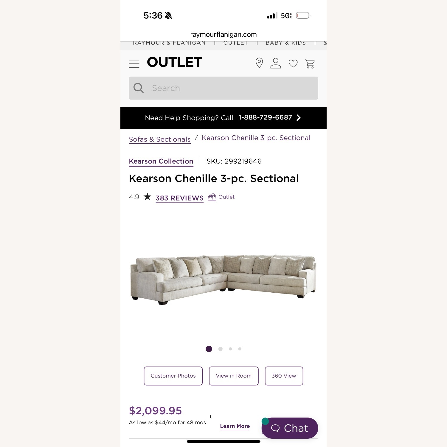 Raymour & Flanigan Maverick Natural 3+ Piece Sectional - image-7