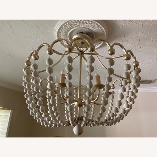 Used Peggy Antique Gold Wood/ Metal Ceiling Lamp for sale on AptDeco