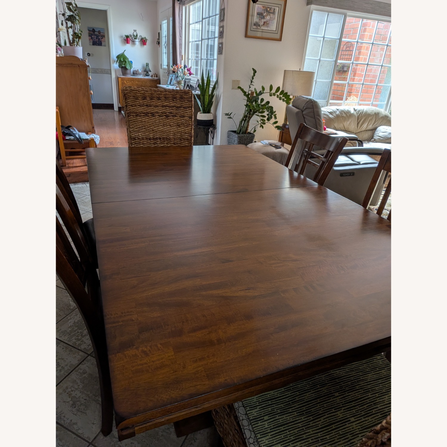 Dark Brown Wood Dining Table - image-1