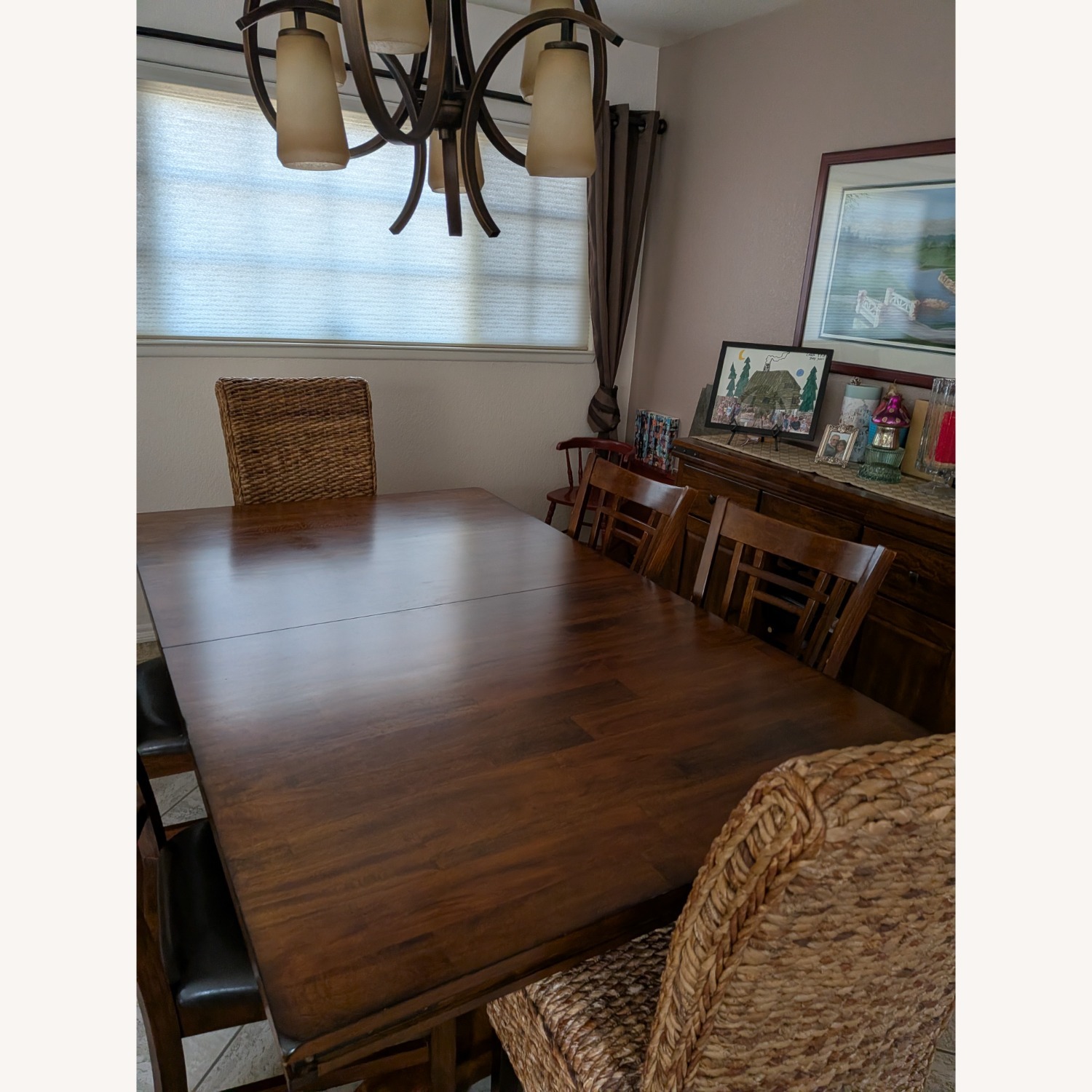 Dark Brown Wood Dining Table - image-2
