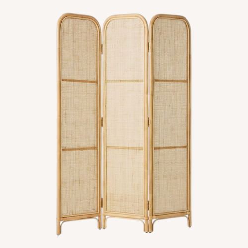 Used West Elm Zeze Rattan 3-Panel Room Divider  for sale on AptDeco