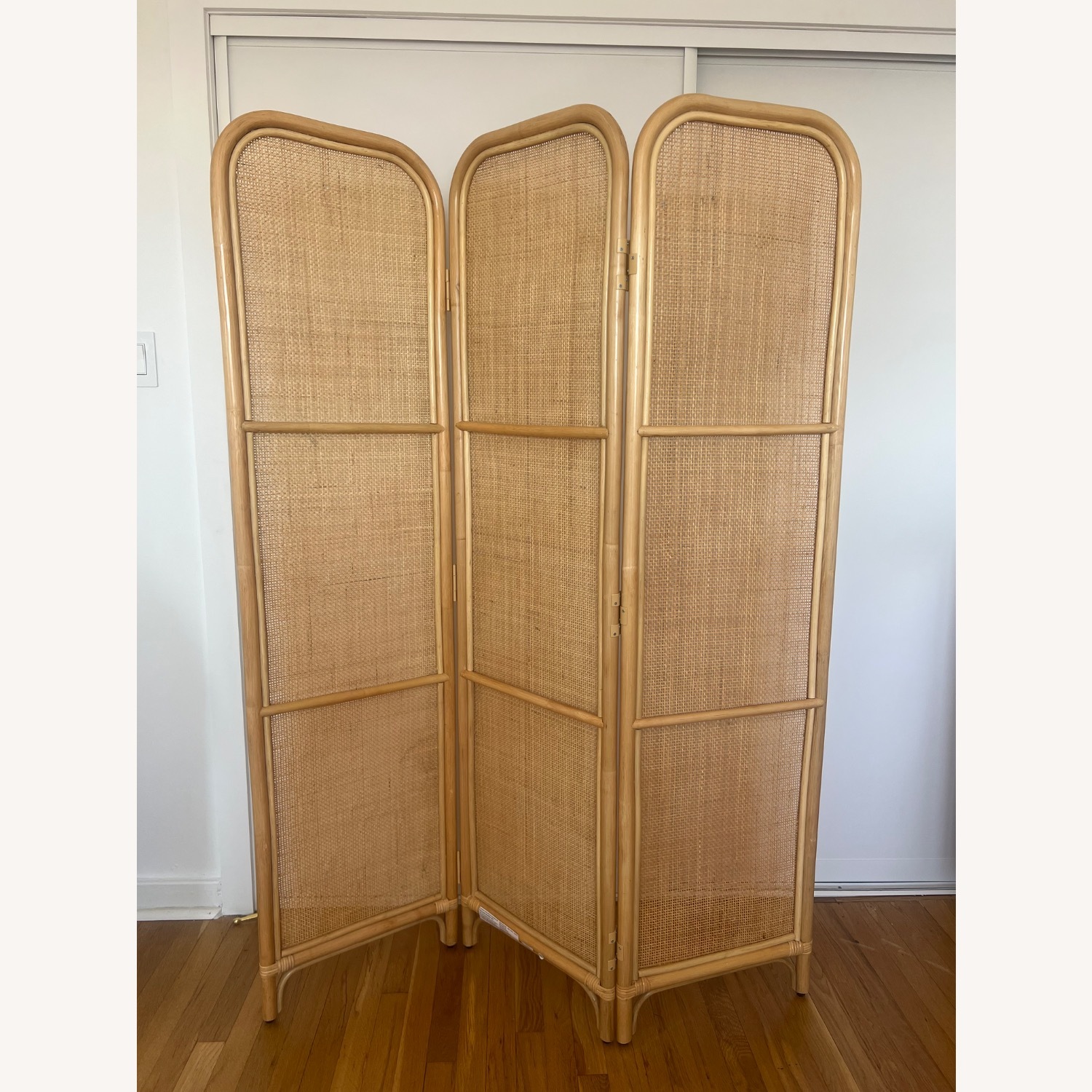 West Elm Zeze Rattan 3-Panel Room Divider  - image-1