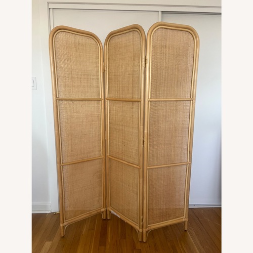 Used West Elm Zeze Rattan 3-Panel Room Divider  for sale on AptDeco