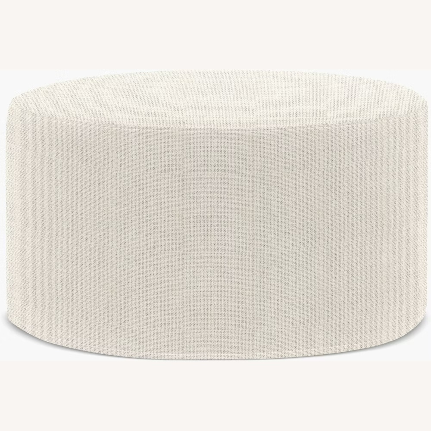 Softline A/S White Wool Drum Pouf Ottoman - image-5