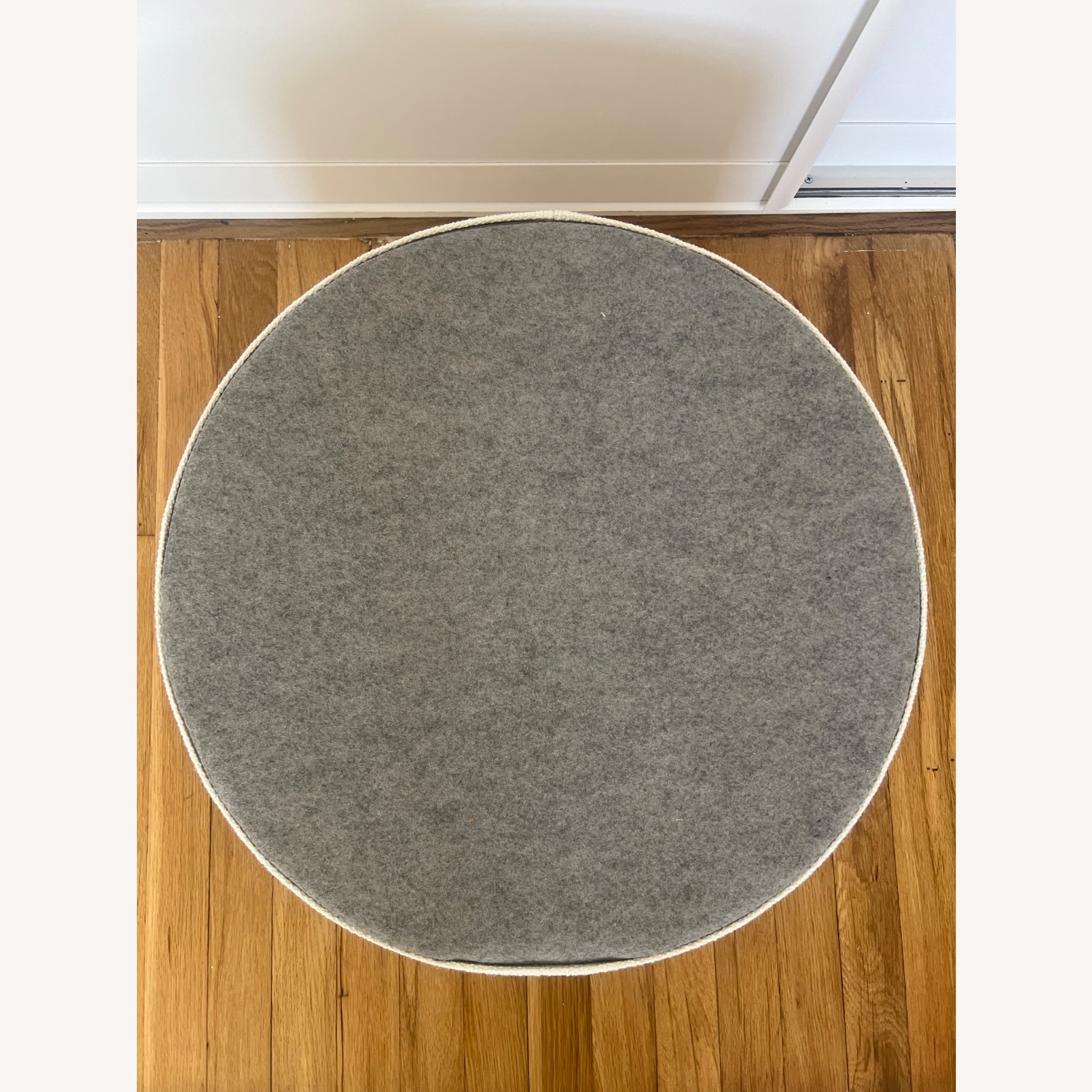 Softline A/S White Wool Drum Pouf Ottoman - image-4