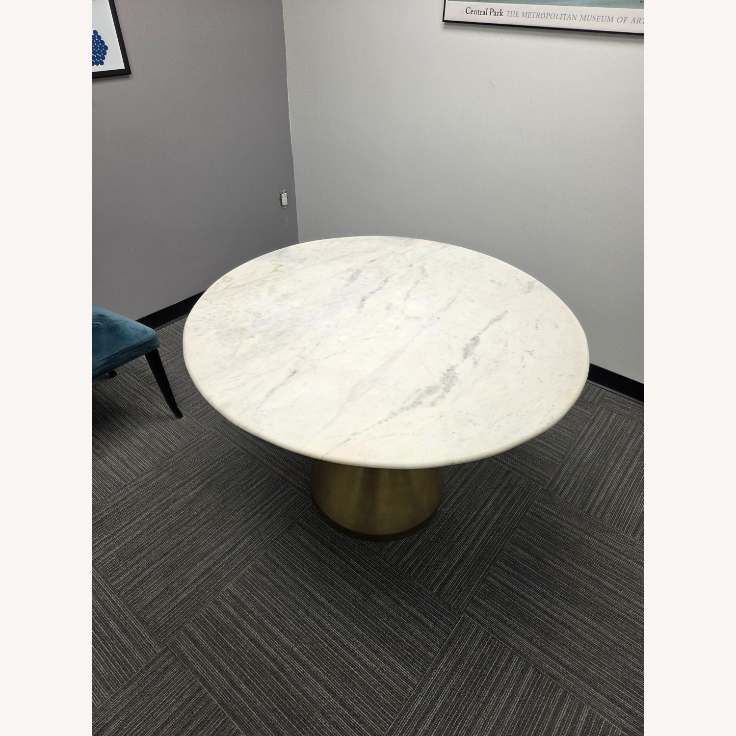 West Elm White Marble Dining Table - image-7