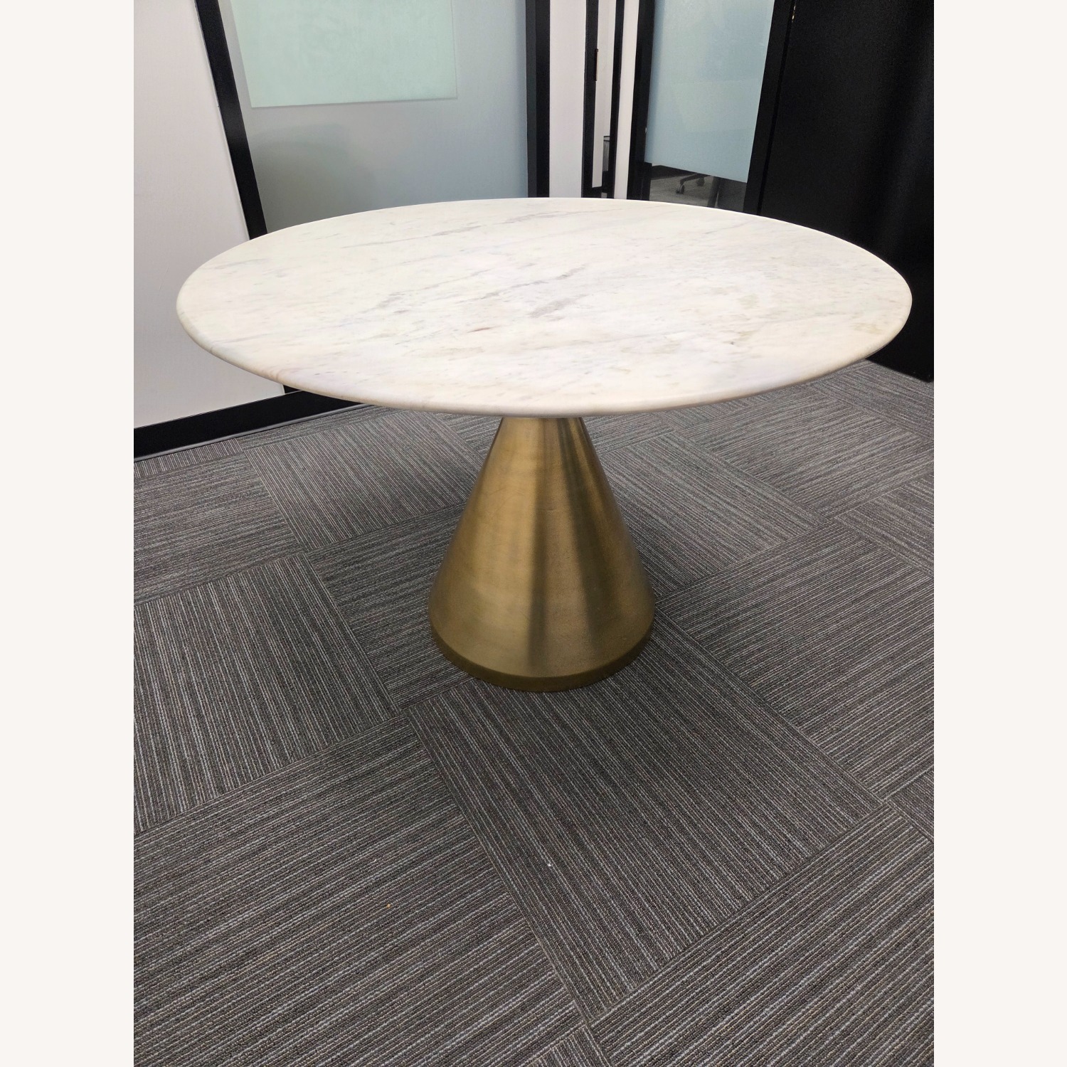 West Elm White Marble Dining Table - image-4