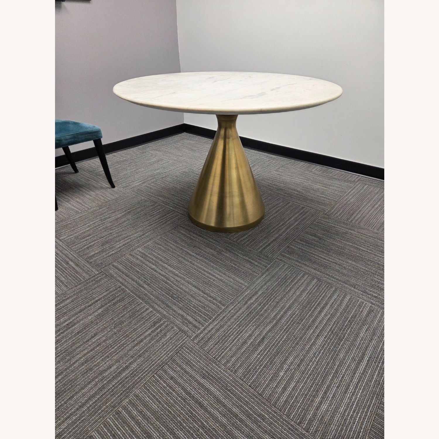 West Elm White Marble Dining Table - image-3