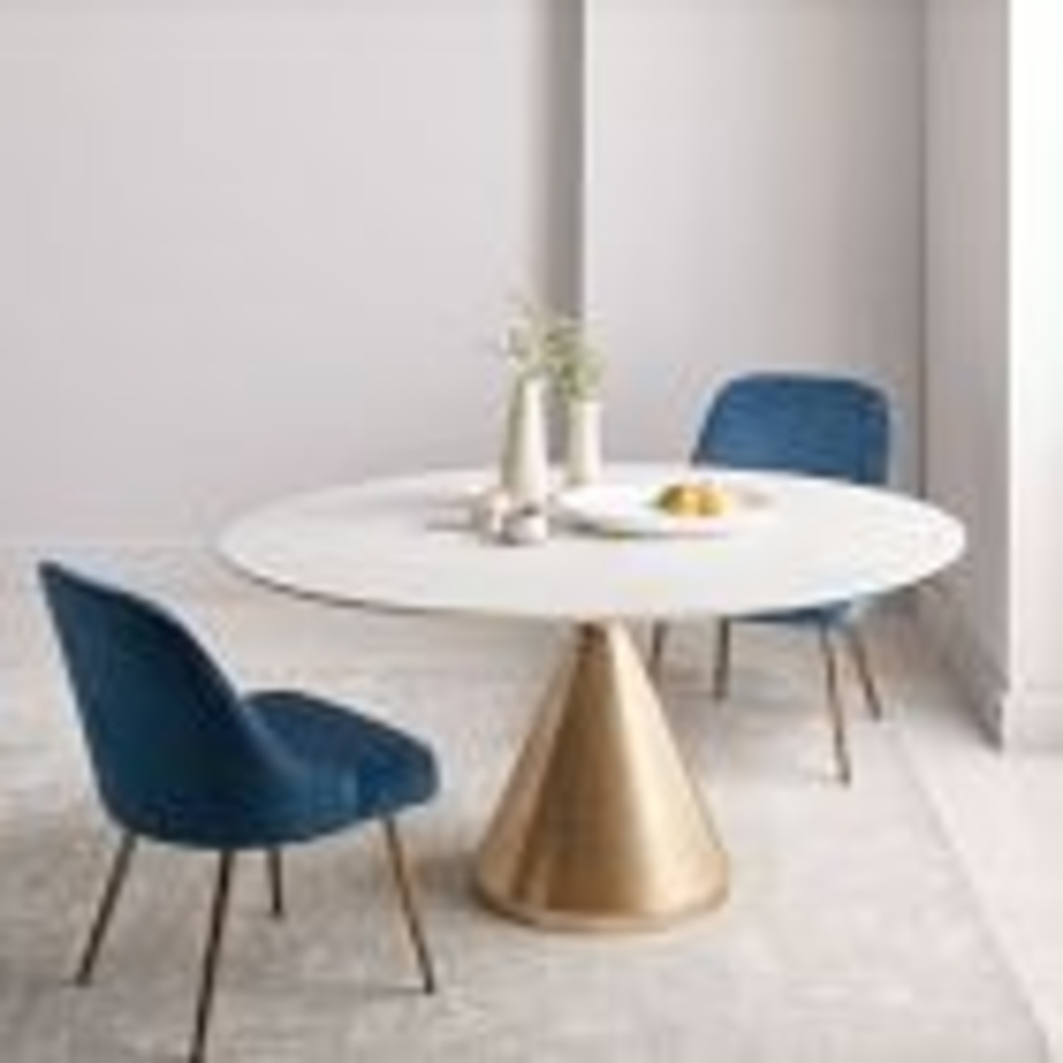 West Elm White Marble Dining Table - image-8