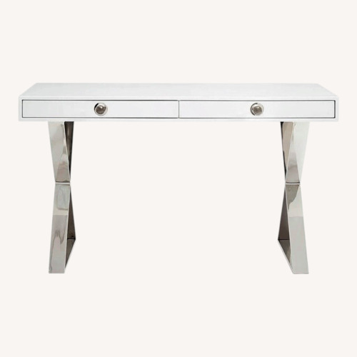 Used  Jonathan Adler Channing Desk with Glass Top for sale on AptDeco
