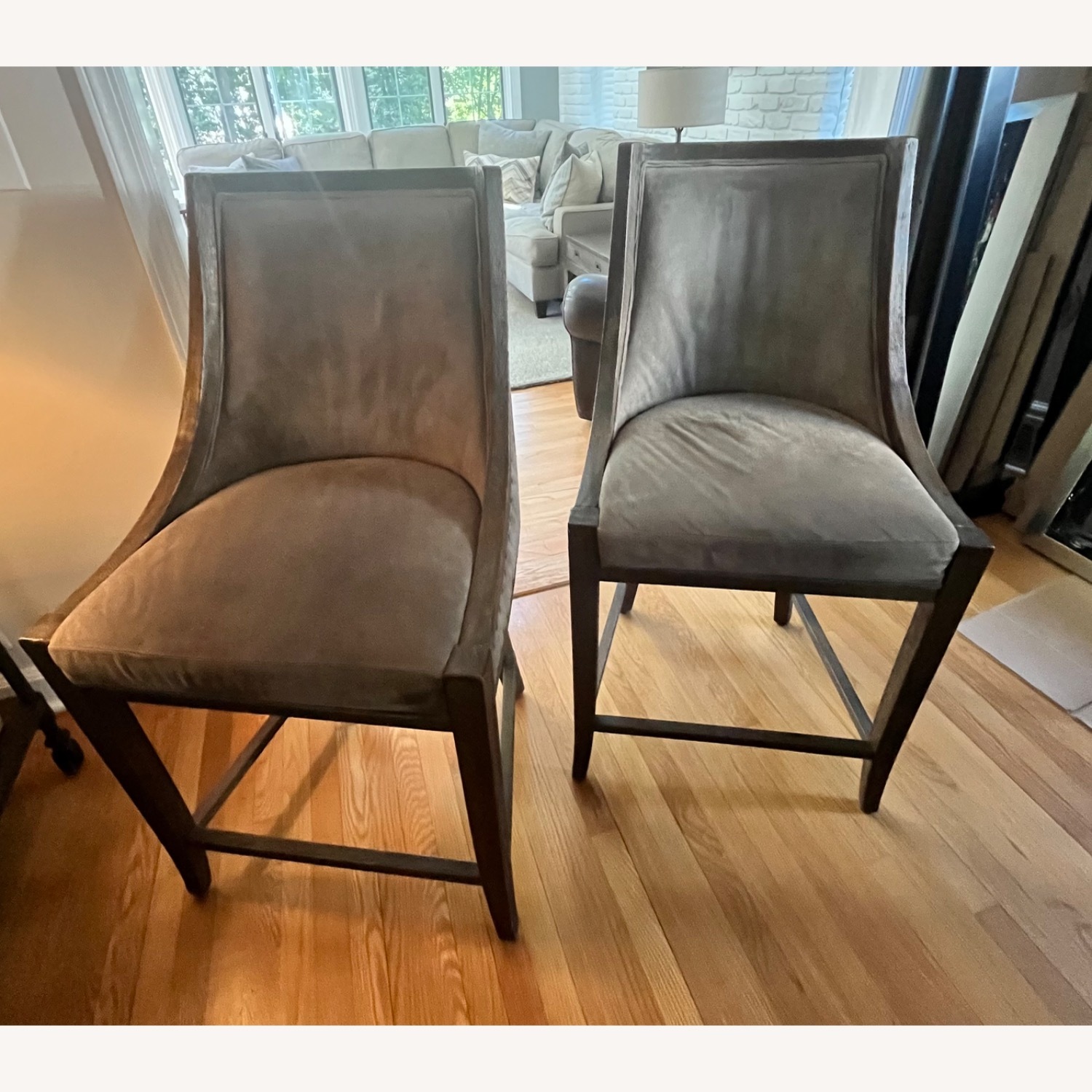 Restoration Hardware Suede Bar/Counter Stools - image-1