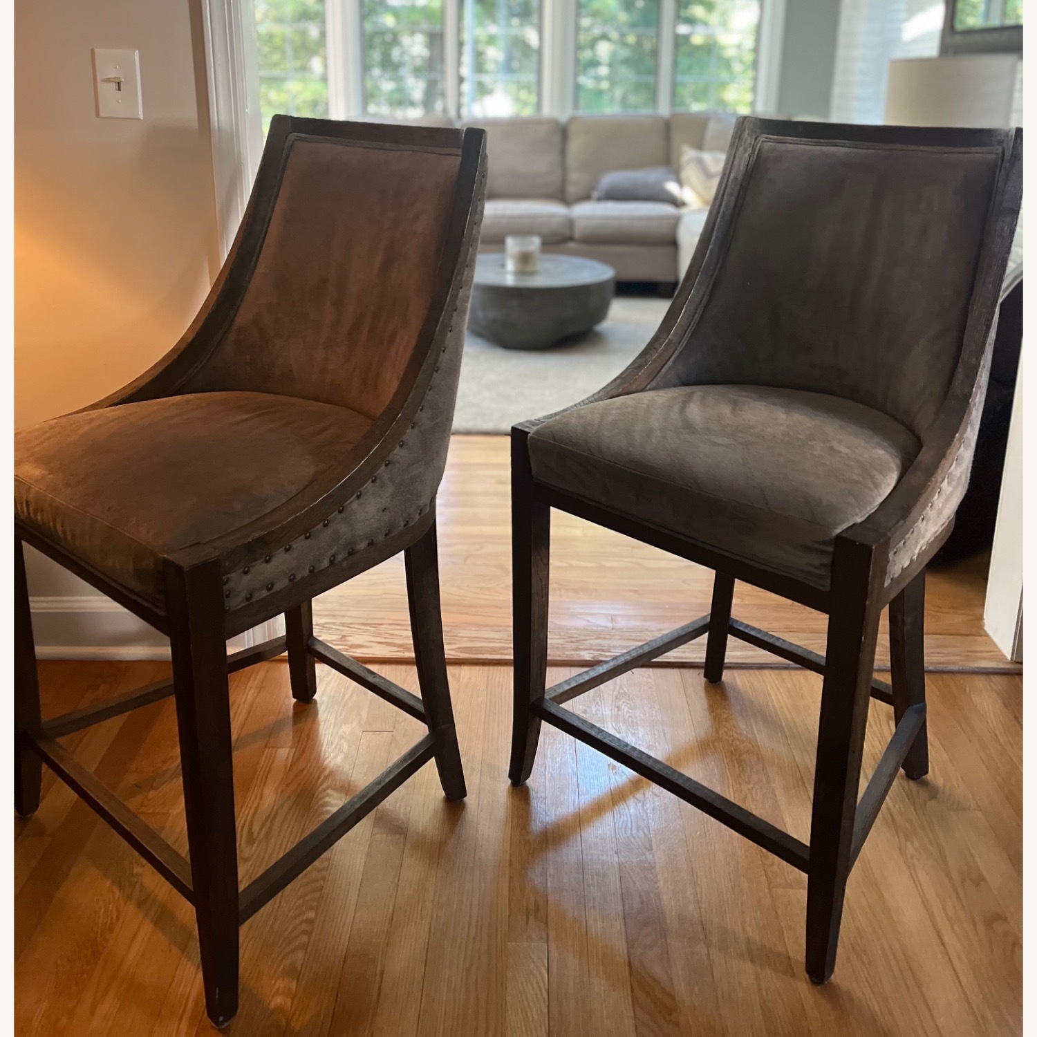 Restoration Hardware Suede Bar/Counter Stools - image-2