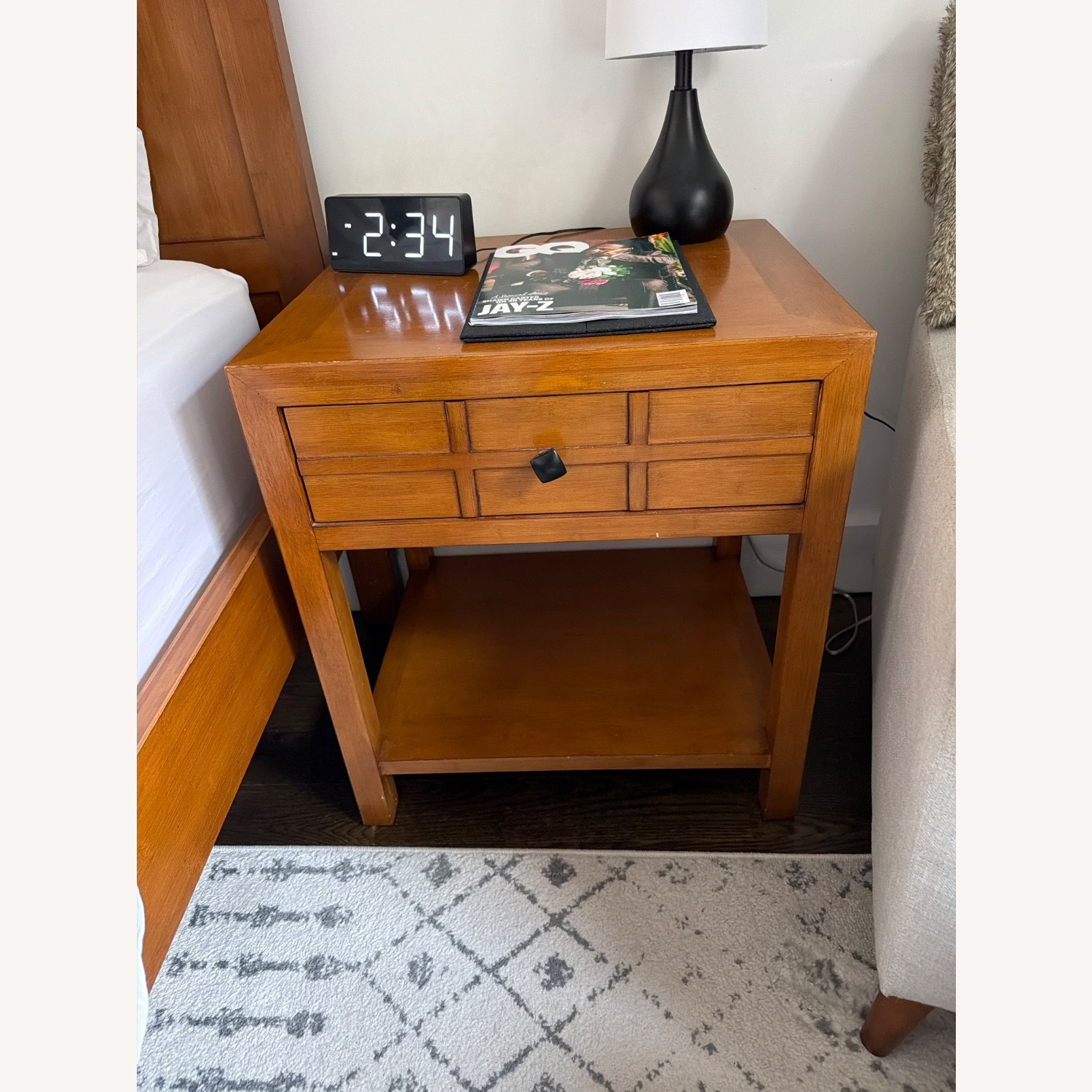Crate & Barrel Maria Yee Light Brown Nightstands - image-1