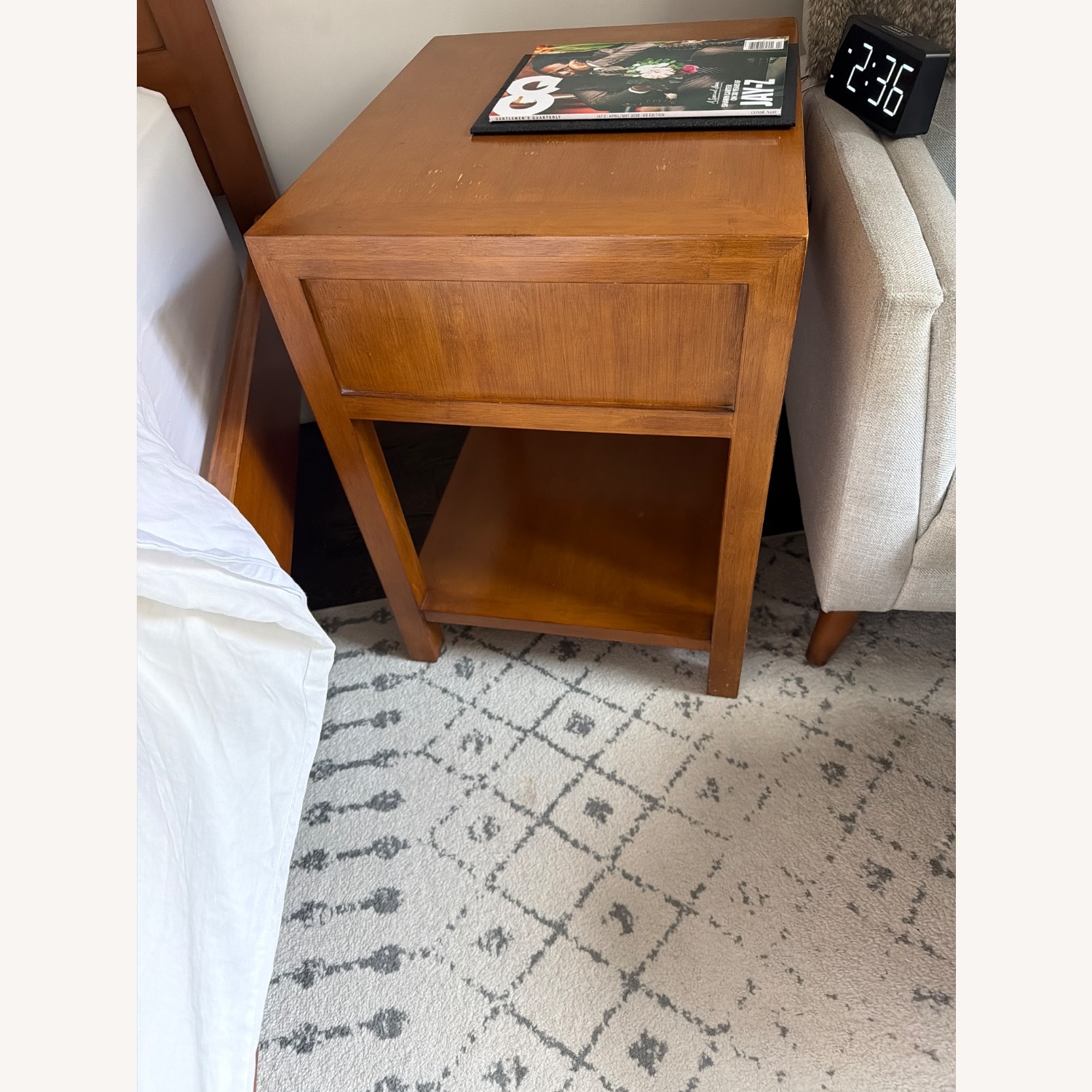 Crate & Barrel Maria Yee Light Brown Nightstands - image-3