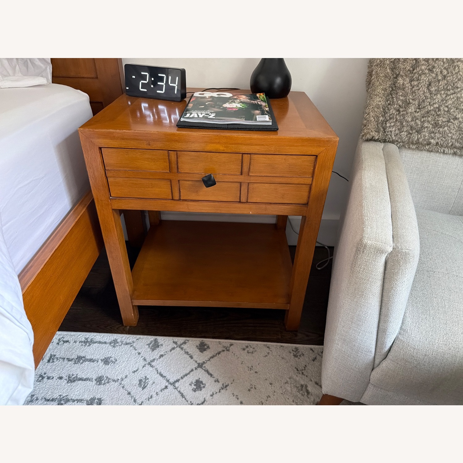 Crate & Barrel Maria Yee Light Brown Nightstands - image-2