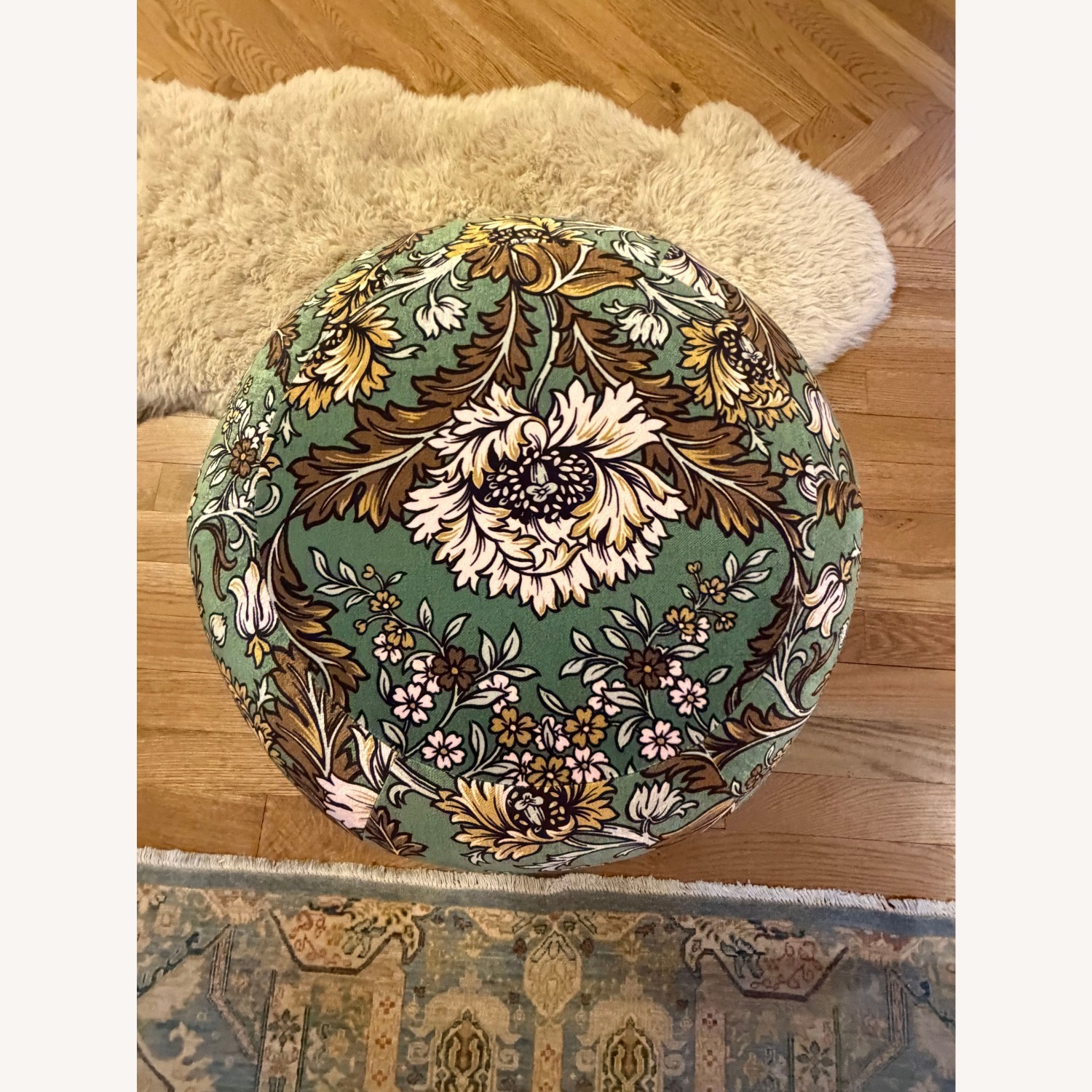 Anthropologie Jylin Velvet Muntz Ottoman - image-5
