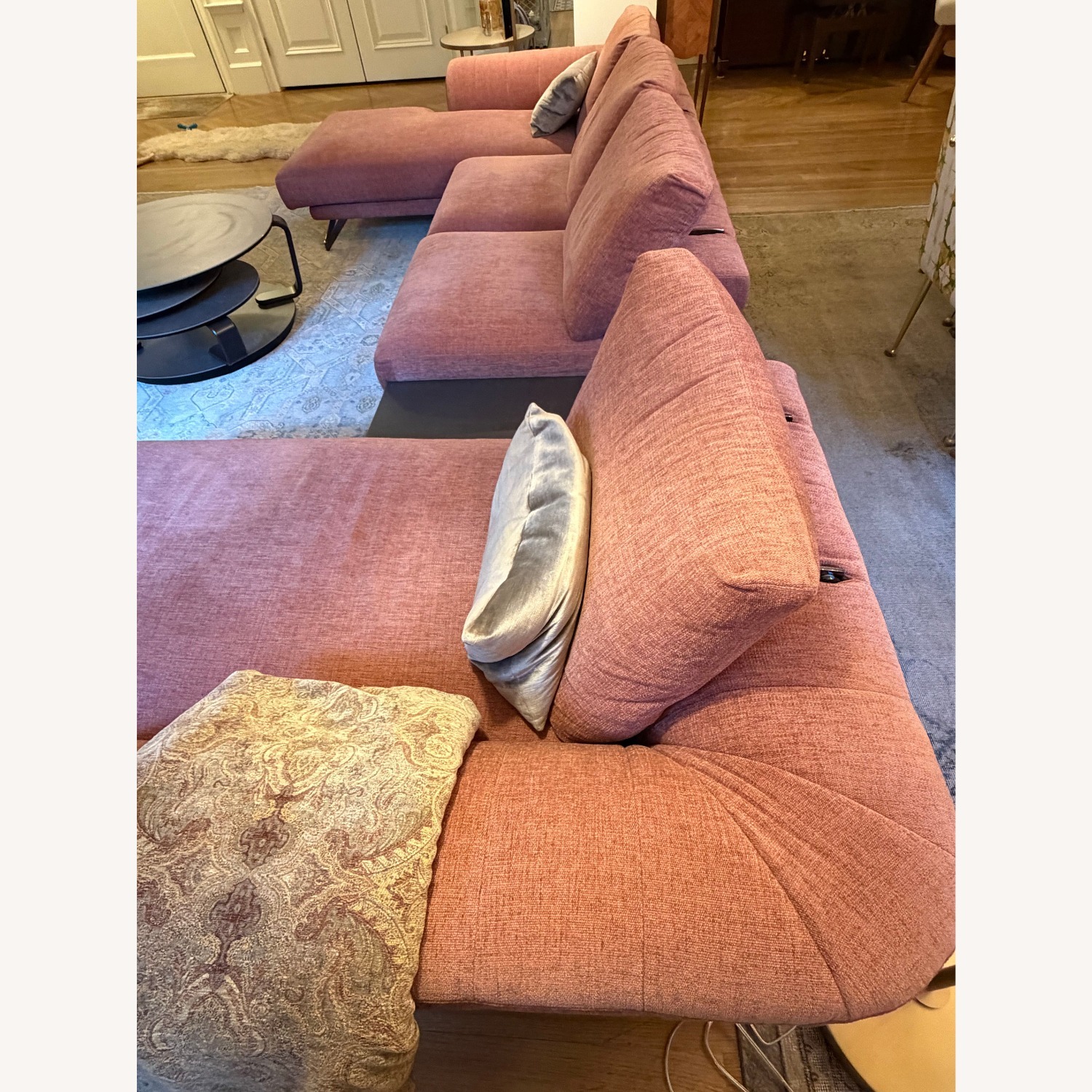 Roche Bobois Caractere Pink Boucle 2 Piece Sectional - image-3