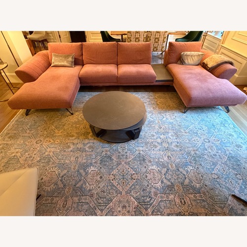 Used Roche Bobois Caractere Pink Boucle 2 Piece Sectional for sale on AptDeco