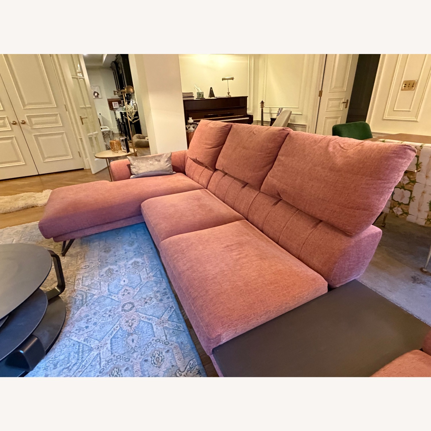 Roche Bobois Caractere Pink Boucle 2 Piece Sectional - image-7