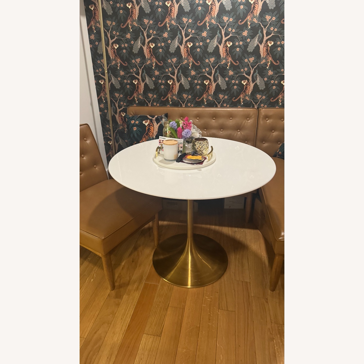 Modway Lippa White Metal Dining Table - image-1