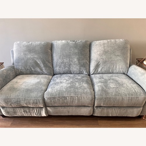 Used Blue Fabric 3 Seater Reclining Sofa for sale on AptDeco
