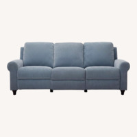 Blue Fabric 3 Seater Reclining Sofa