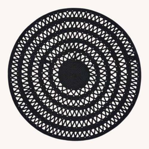 Used Wayfair Black Fabric Area Rug 8' x 8' for sale on AptDeco