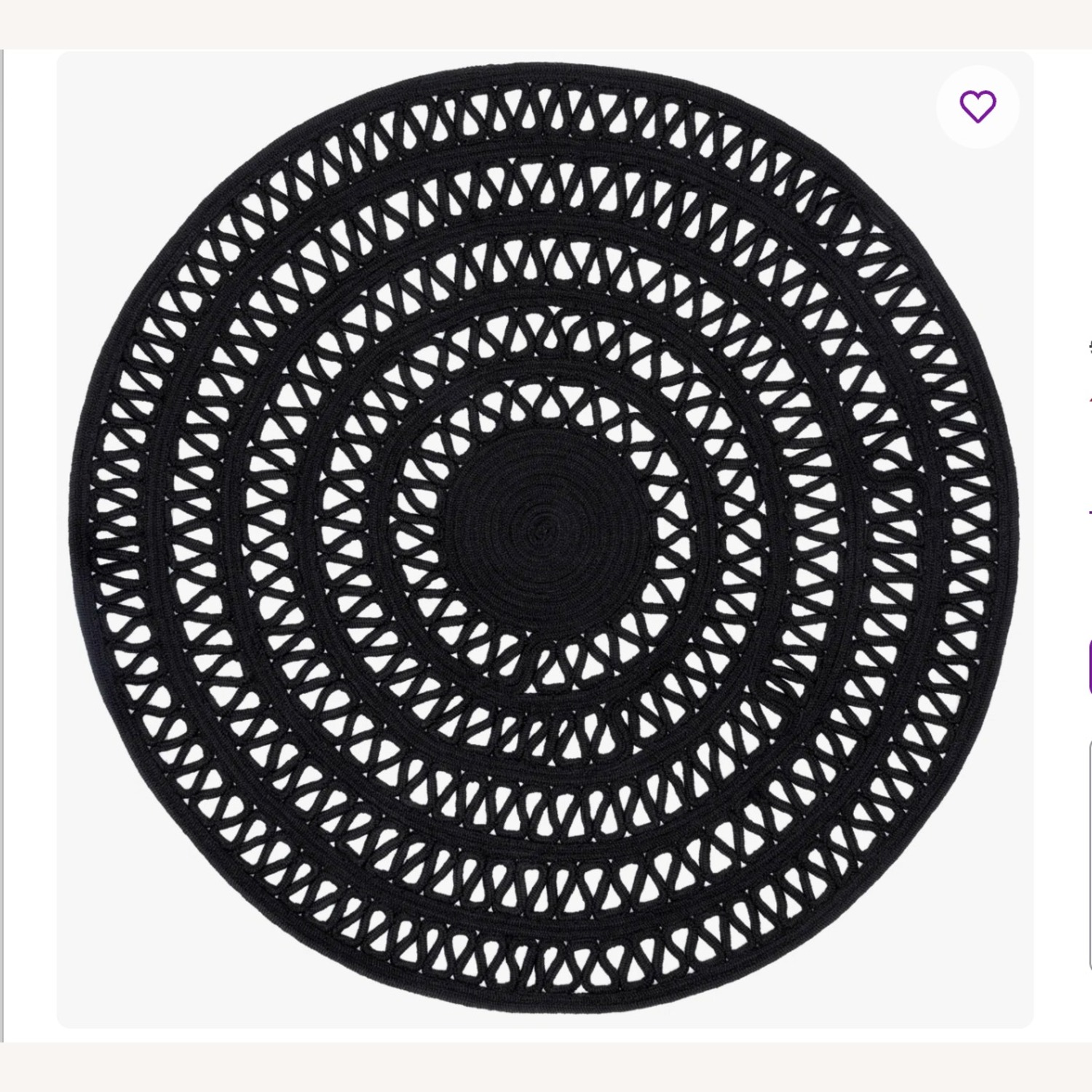 Wayfair Black Fabric Area Rug 8' x 8' - image-2