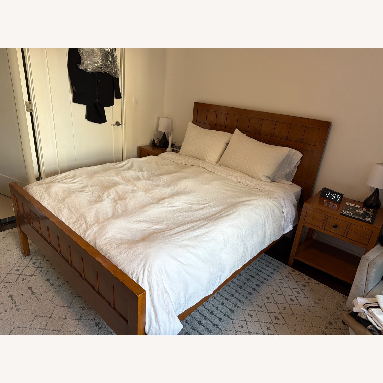 Crate & Barrel Light Brown Bamboo Queen Bed - image-2