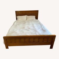 Crate & Barrel Light Brown Bamboo Queen Bed