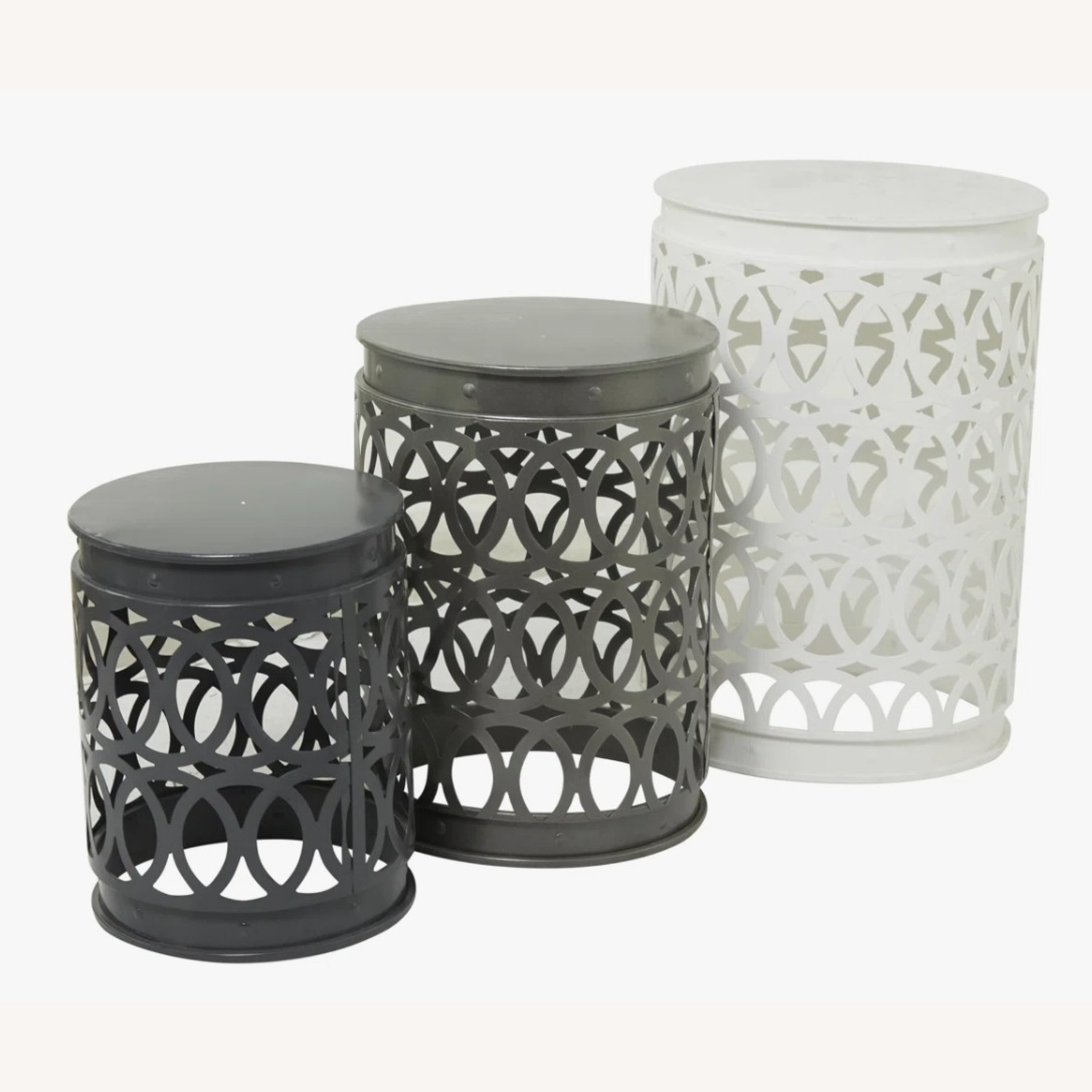 Metal Outdoor Nesting End Accent Tables - image-1