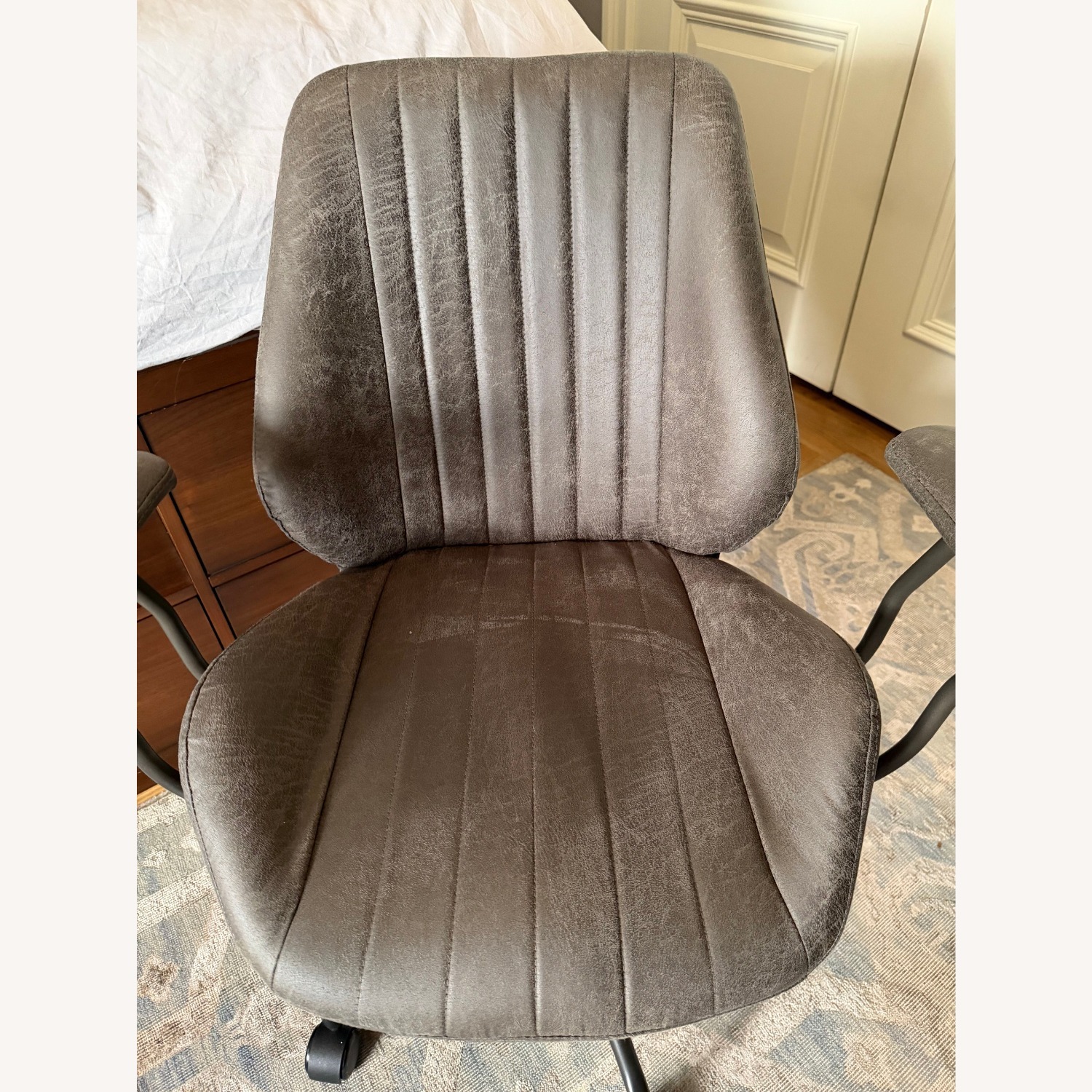 Pottery Barn Teen Dark Brown Leather Office Chair - image-2