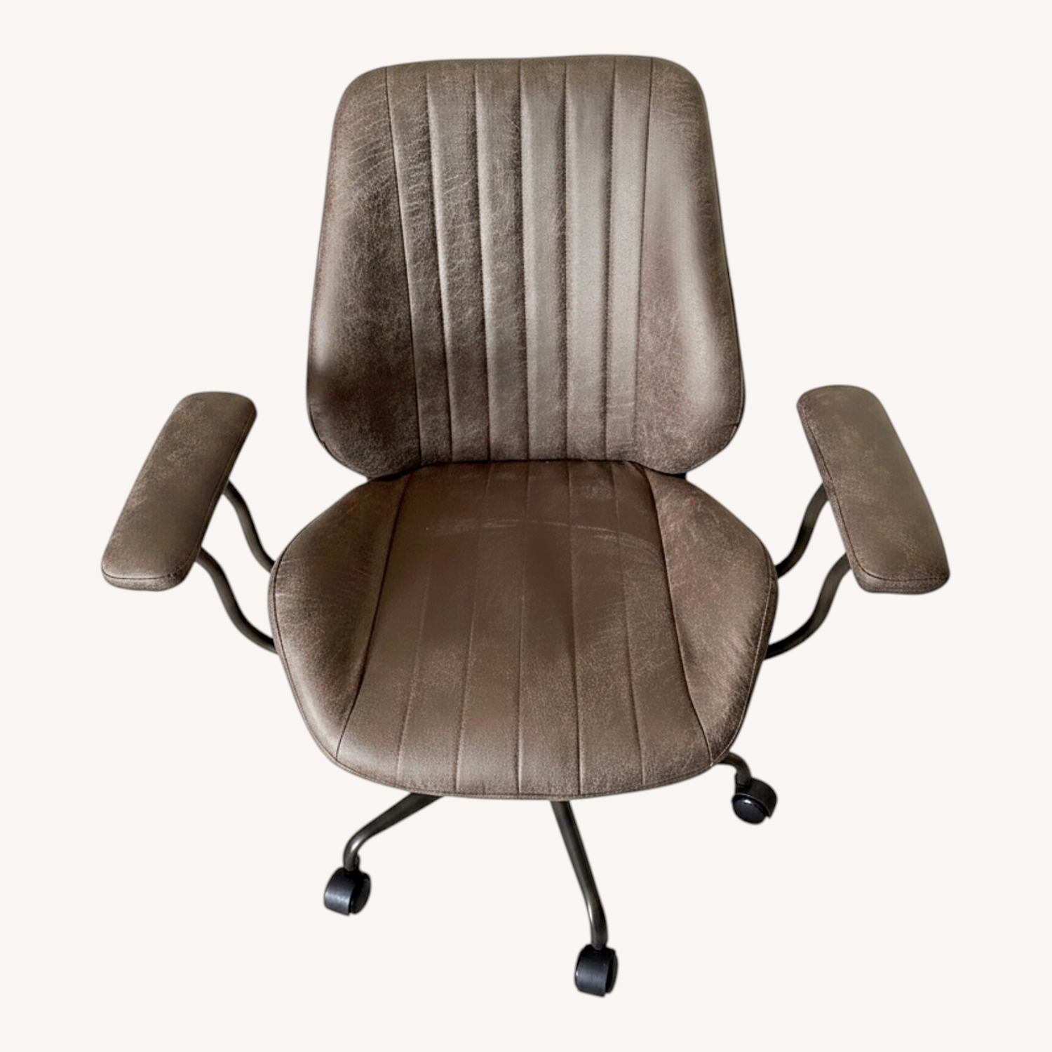 Pottery Barn Teen Dark Brown Leather Office Chair - image-0