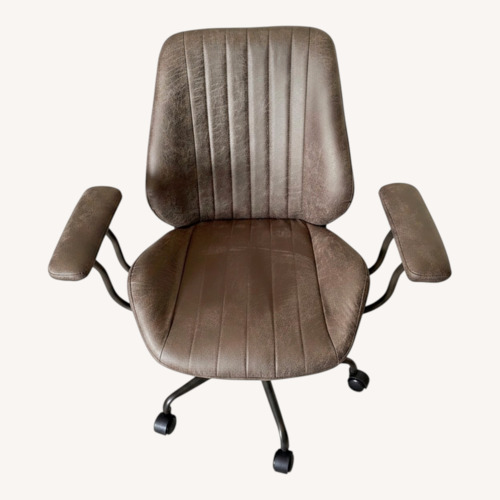 Used Pottery Barn Teen Dark Brown Leather Office Chair for sale on AptDeco