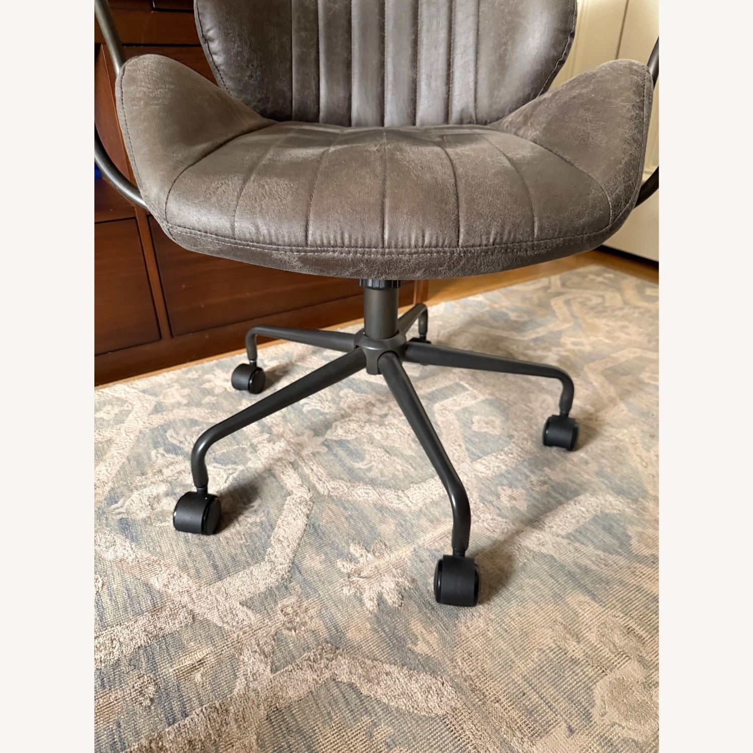 Pottery Barn Teen Dark Brown Leather Office Chair - image-3