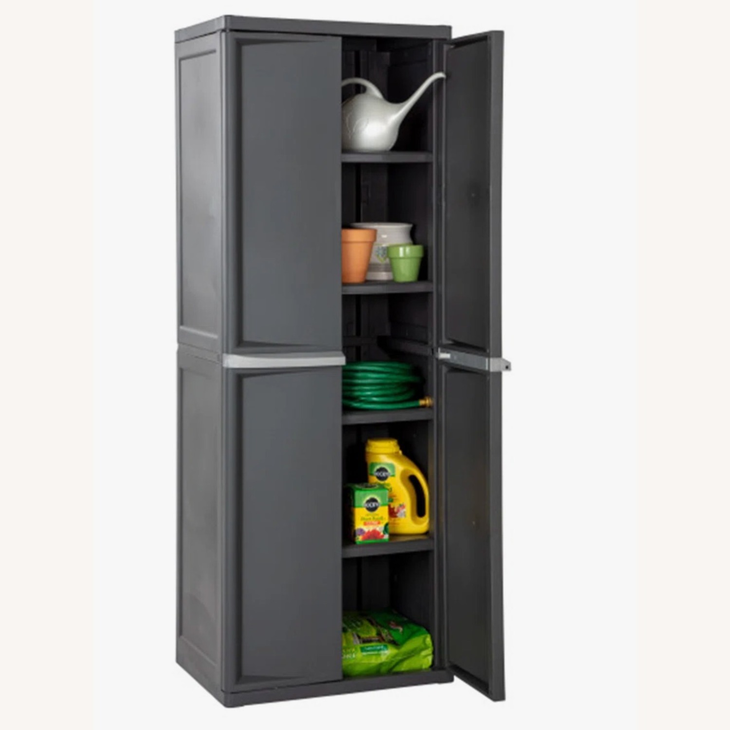 4-Shelf Storage Cabinet With Doors - image-1